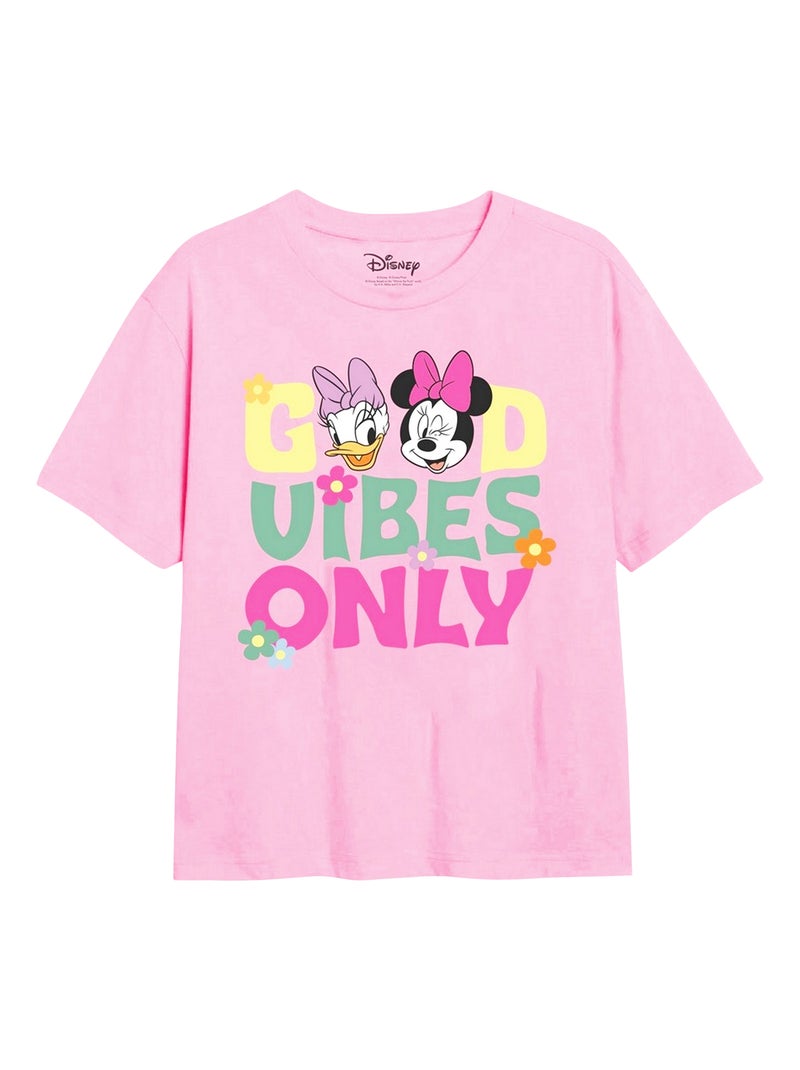 Disney - T-shirt GOOD VIBES ONLY Rose clair - Kiabi