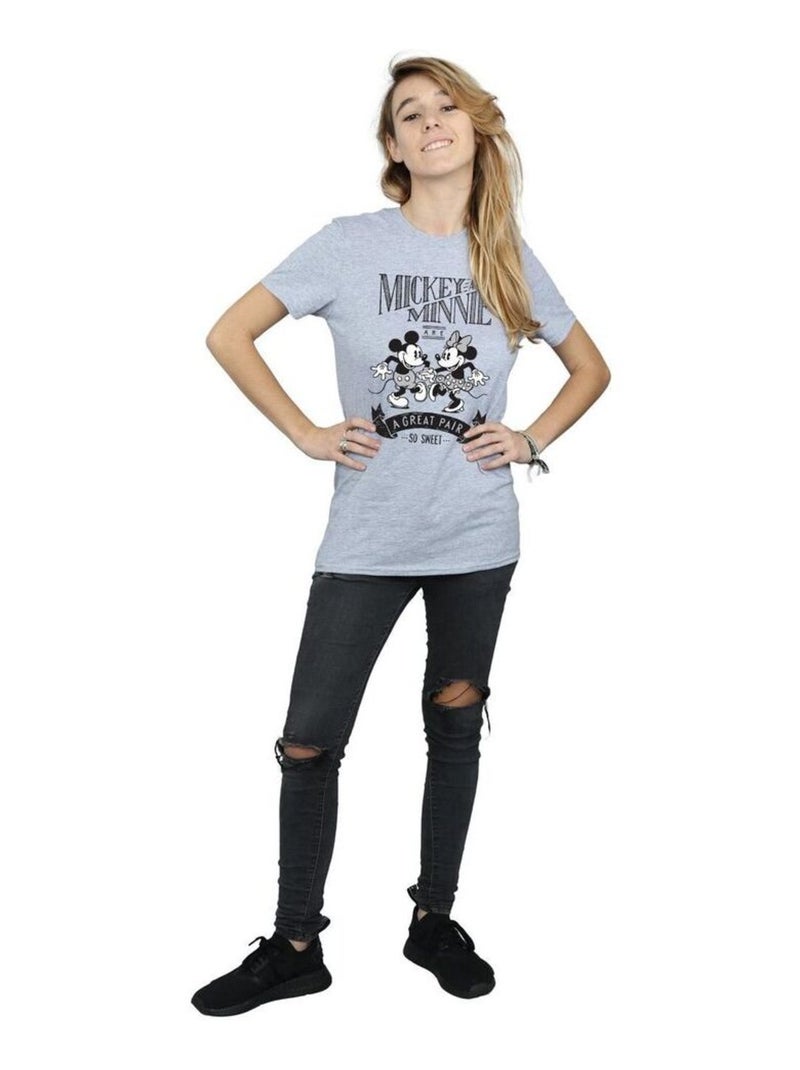 Disney - T-shirt GREAT PAIR Gris chiné - Kiabi