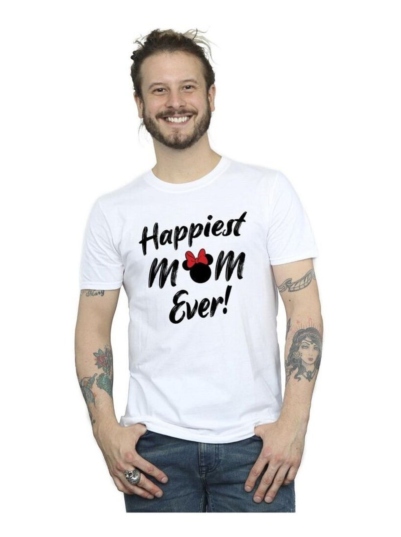 Disney - T-shirt HAPPIEST MOM EVER Blanc - Kiabi