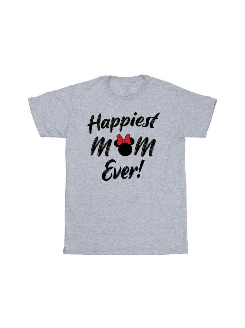 Disney - T-shirt HAPPIEST MOM EVER Gris chiné - Kiabi