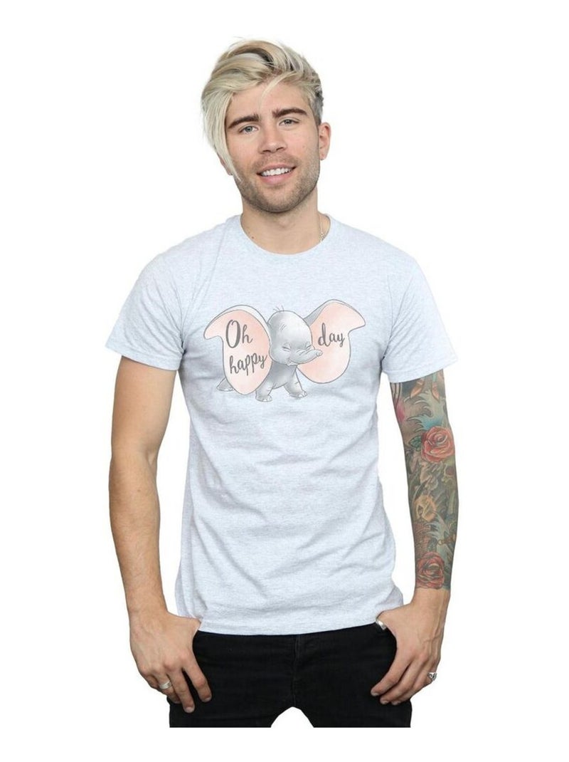 Disney - T-shirt HAPPY DAY Gris chiné - Kiabi