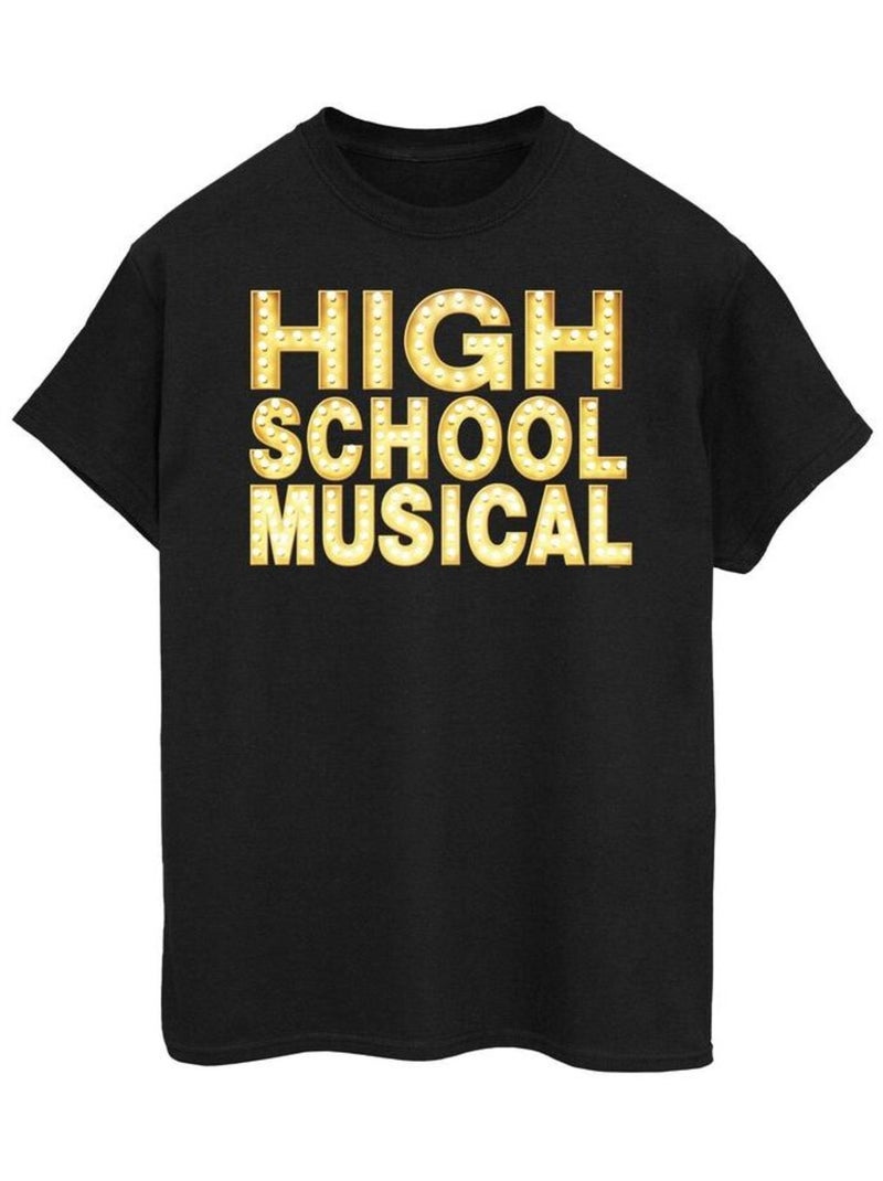 Disney - T-shirt High School Musical: Premiers pas sur scène THE MUSICAL LIGHTS Noir - Kiabi