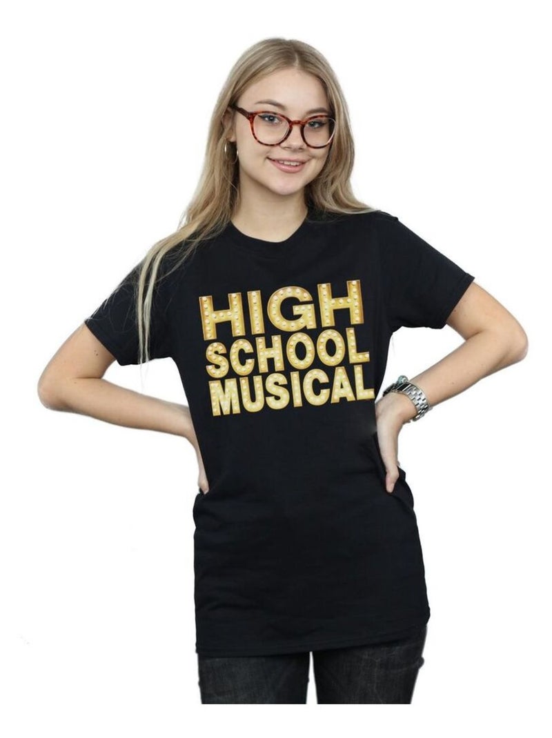 Disney - T-shirt High School Musical: Premiers pas sur scène THE MUSICAL LIGHTS Noir - Kiabi