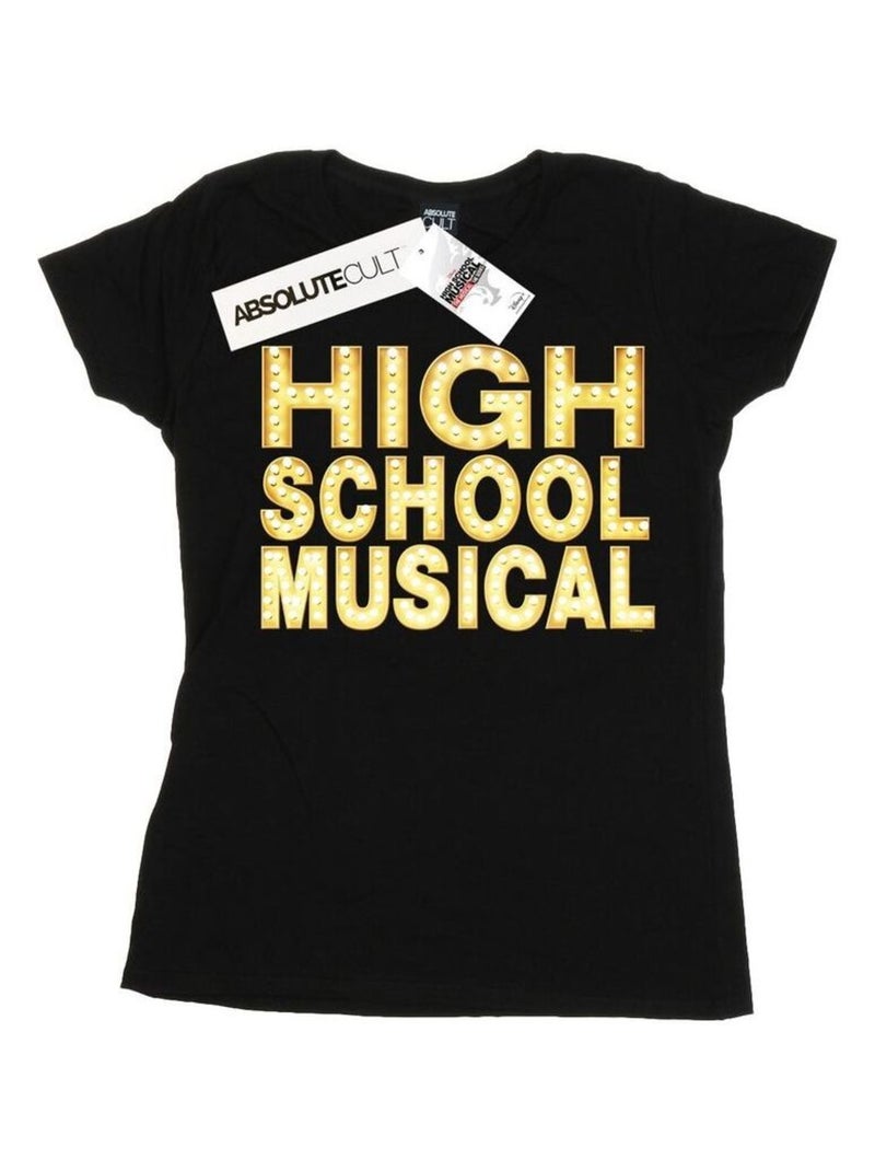 Disney - T-shirt High School Musical: Premiers pas sur scène THE MUSICAL LIGHTS Noir - Kiabi