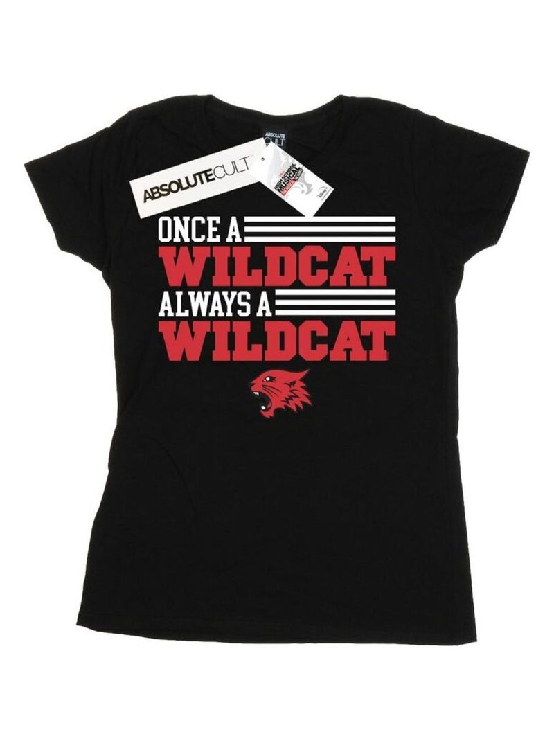 Disney - T-shirt High School Musical: Premiers pas sur scène THE MUSICAL ONCE A WILDCAT Noir - Kiabi