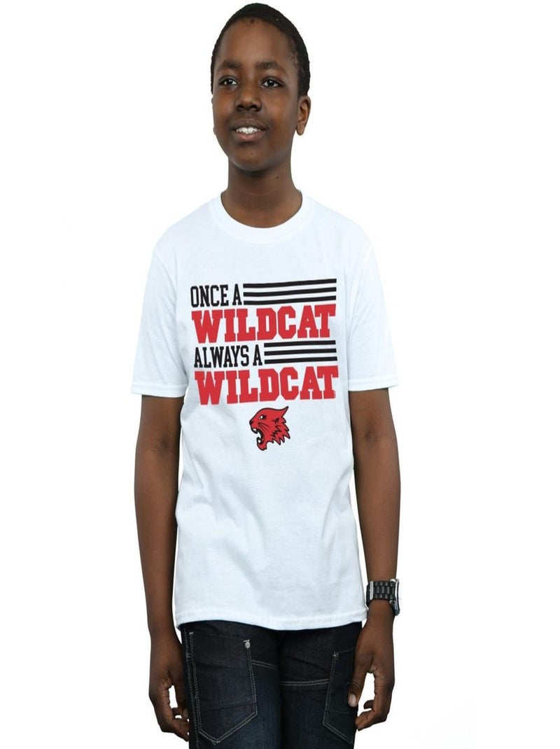 Disney - T-shirt HIGH SCHOOL MUSICAL THE MUSICAL ONCE A WILDCAT Blanc - Kiabi
