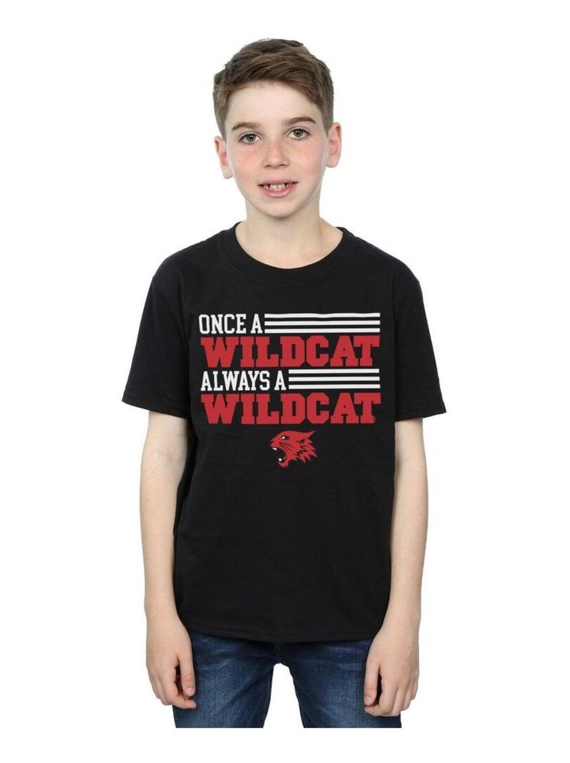 Disney - T-shirt HIGH SCHOOL MUSICAL THE MUSICAL ONCE A WILDCAT Noir - Kiabi