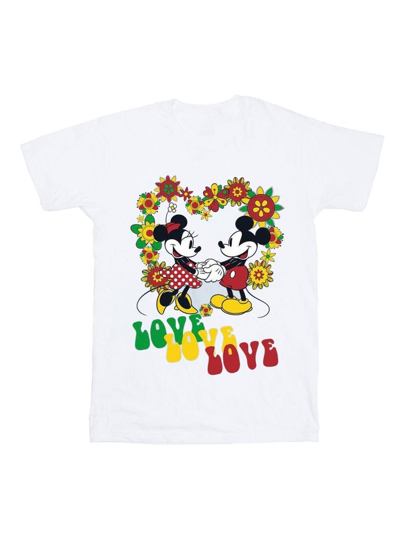 Disney - T-shirt HIPPIE LOVE Blanc - Kiabi