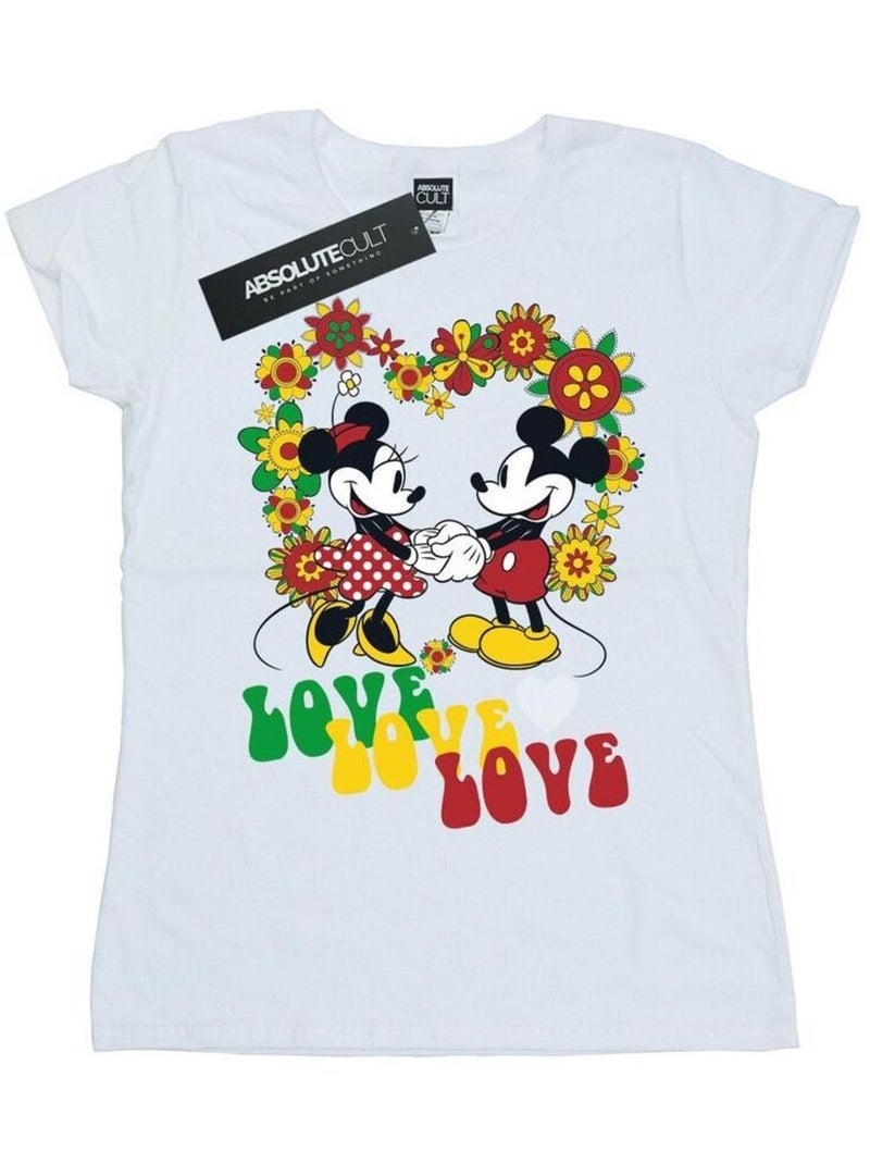Disney - T-shirt HIPPIE LOVE Blanc - Kiabi