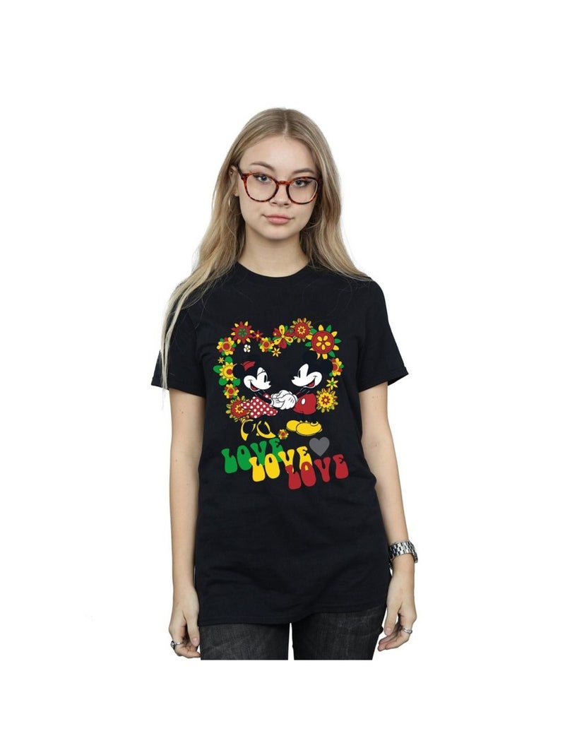 Disney - T-shirt HIPPIE LOVE Noir - Kiabi
