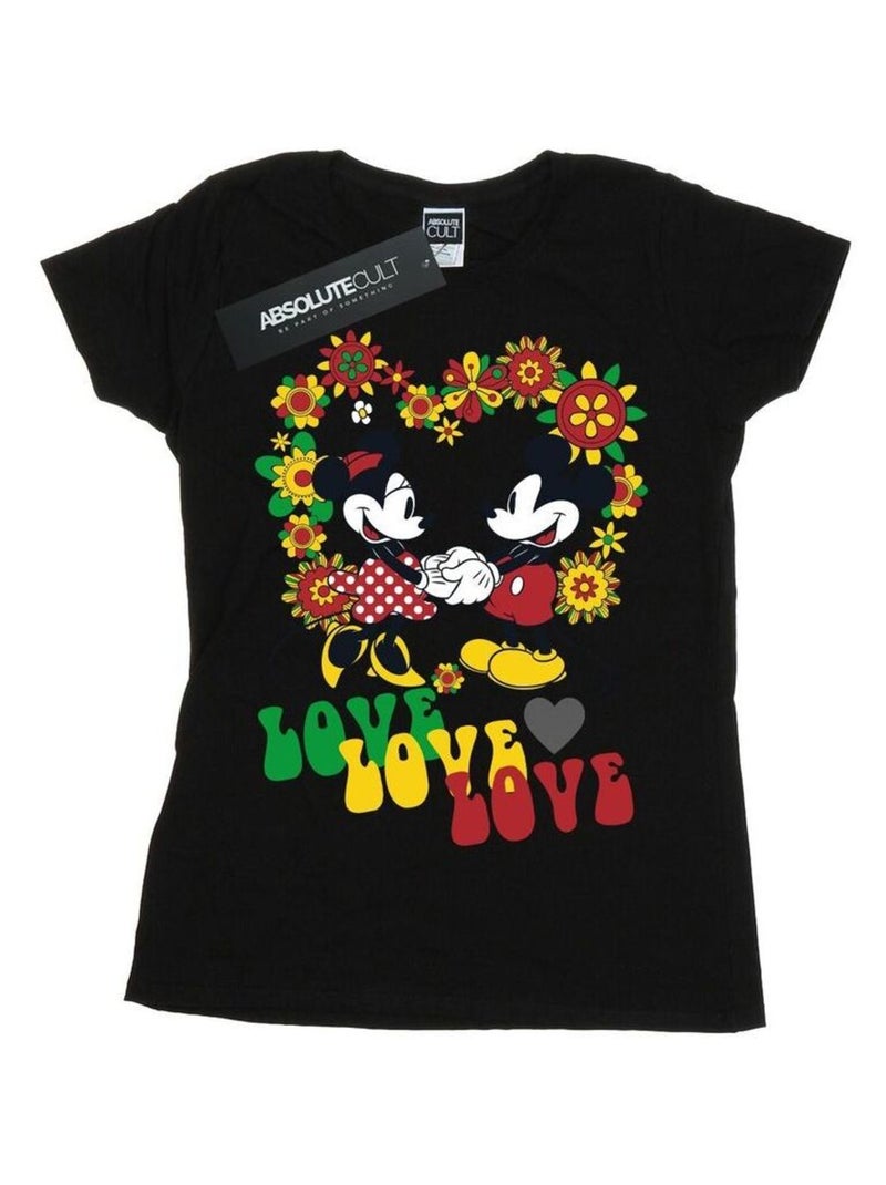 Disney - T-shirt HIPPIE LOVE Noir - Kiabi