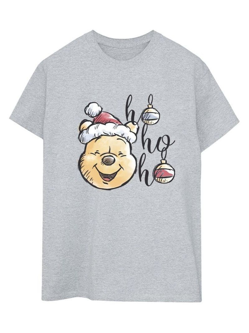 Disney - T-shirt HO HO HO Gris chiné - Kiabi