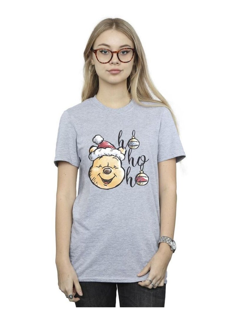 Disney - T-shirt HO HO HO Gris chiné - Kiabi