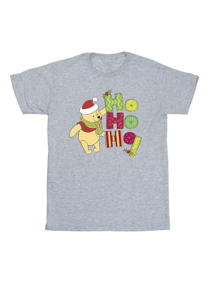 Disney - T-shirt HO HO HO Gris chiné - Kiabi
