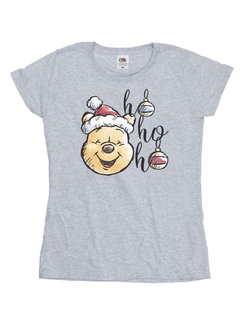 Disney - T-shirt HO HO HO Gris chiné - Kiabi