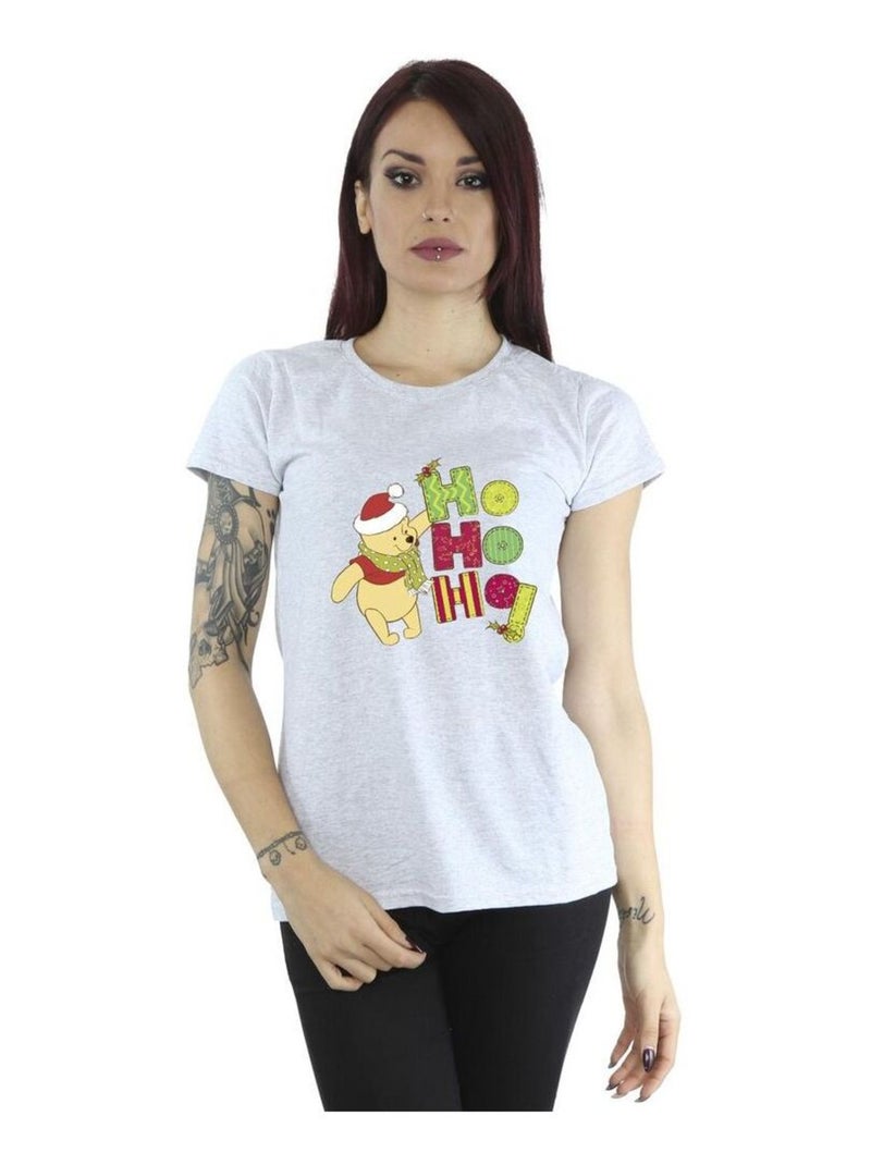 Disney - T-shirt HO HO HO Gris chiné - Kiabi