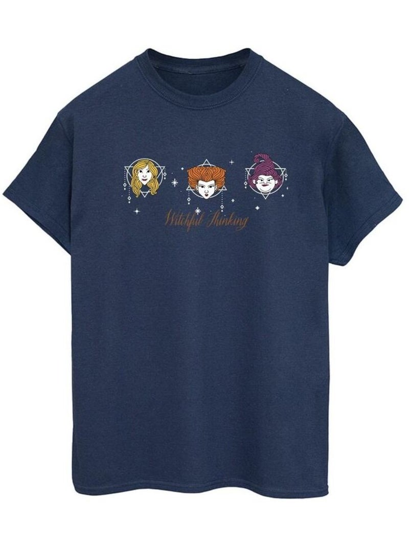 Disney - T-shirt Hocus Pocus: les trois sorcières WITCHFUL THINKING Bleu marine - Kiabi