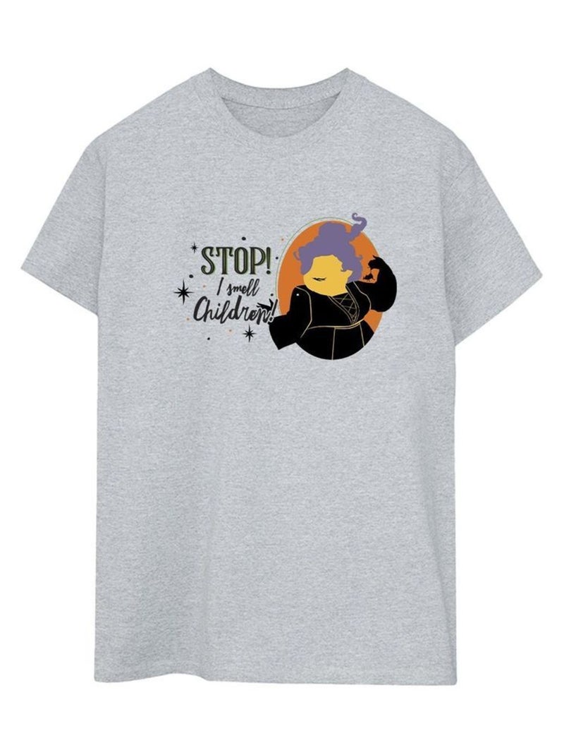 Disney - T-shirt HOCUS POCUS STOP MARY Gris chiné - Kiabi