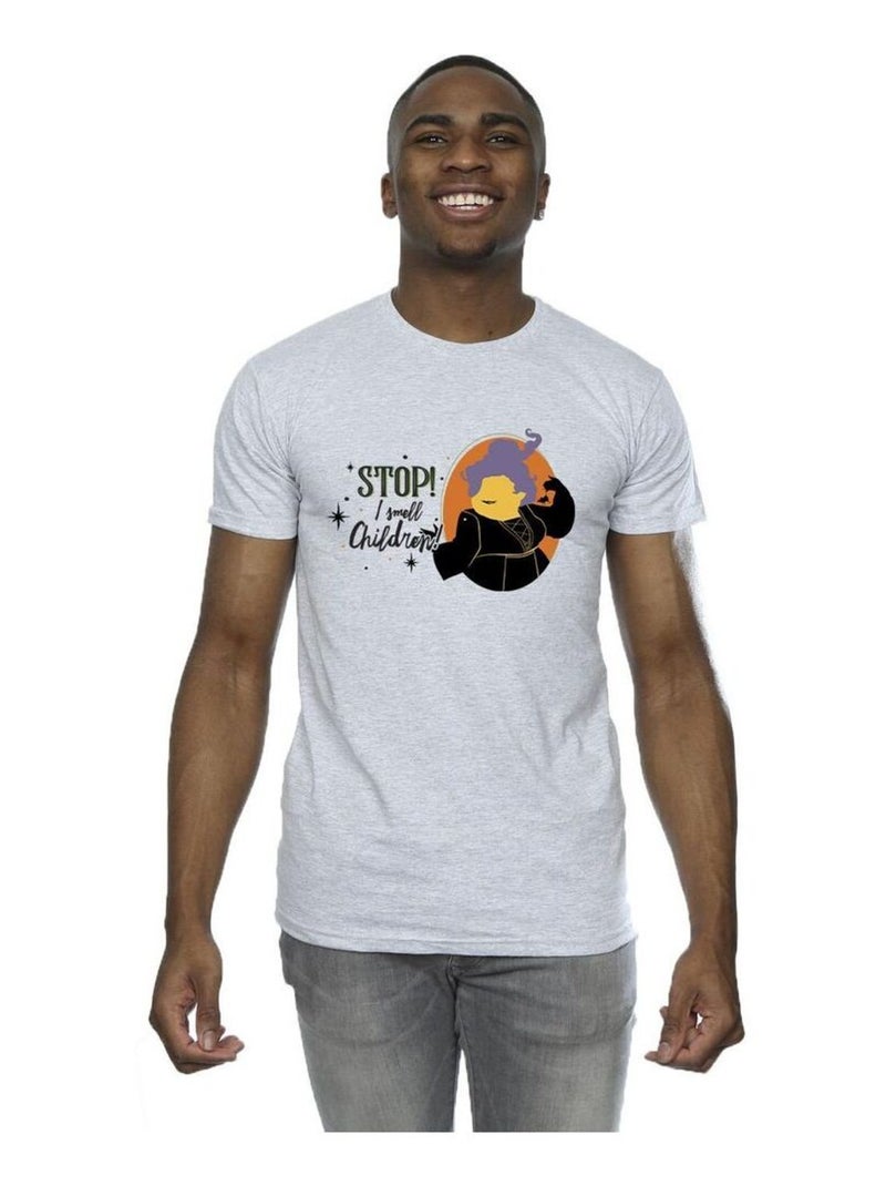 Disney - T-shirt HOCUS POCUS STOP MARY Gris chiné - Kiabi