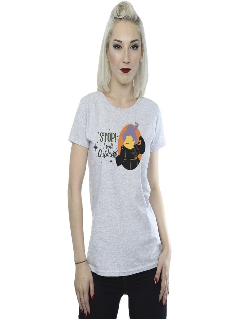 Disney - T-shirt HOCUS POCUS STOP MARY Gris chiné - Kiabi