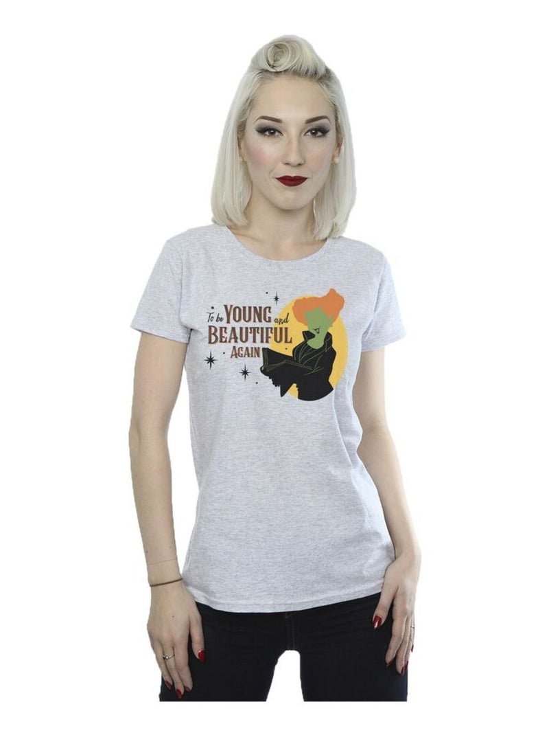 Disney - T-shirt HOCUS POCUS TO BE WINIFRED Gris chiné - Kiabi