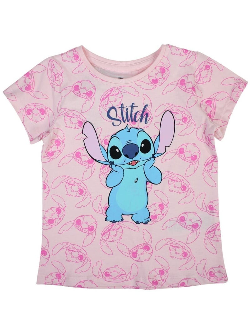 Disney - T-shirt imprimé Lilo Et Stitch en coton Rose - Kiabi