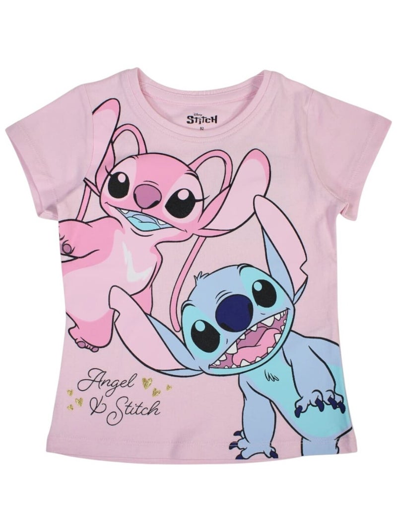Disney - T-shirt imprimé Lilo Et Stitch en coton Rose - Kiabi