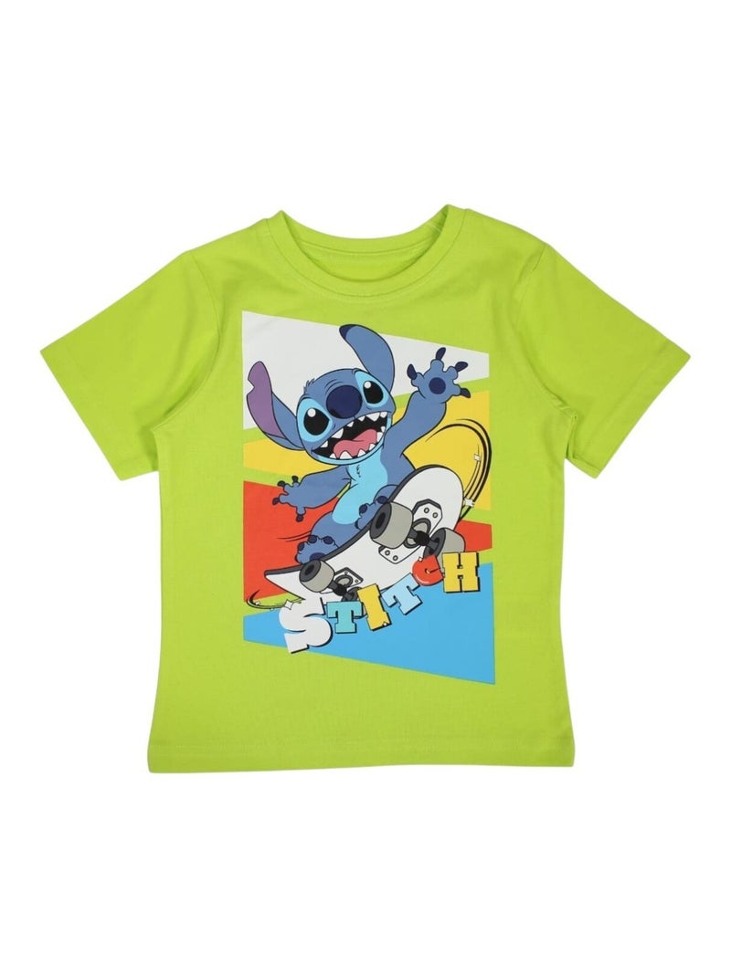 Disney - T-shirt imprimé Lilo Et Stitch en coton Vert - Kiabi