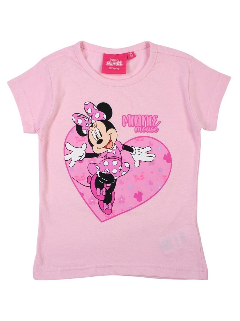 Disney - T-shirt imprimé Minnie en coton Rose clair - Kiabi
