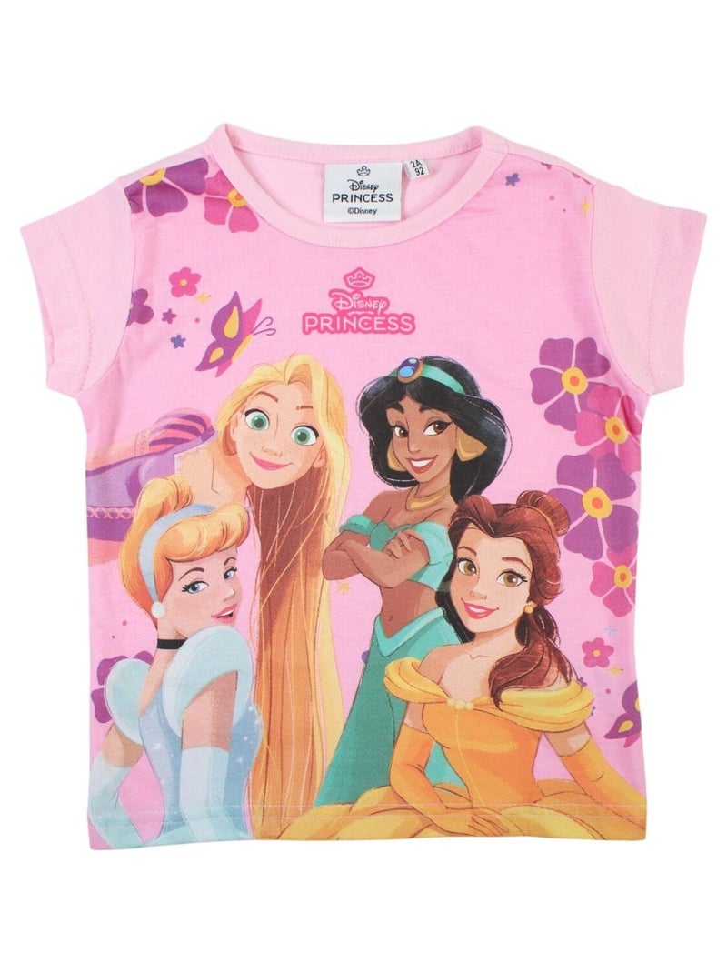 Disney - T-shirt imprimé Princesse en coton Rose clair - Kiabi