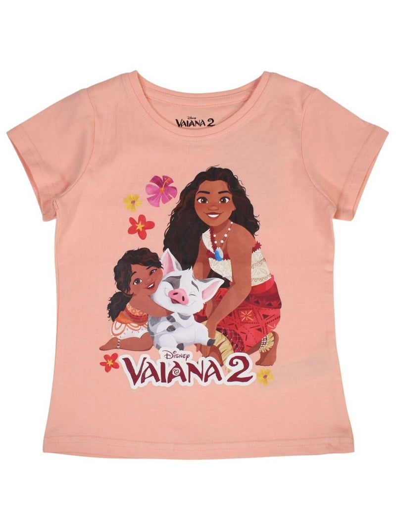 Disney - T-shirt imprimé Vaiana en coton Rose - Kiabi