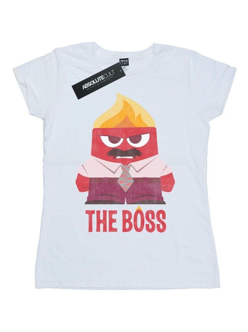 Disney - T-shirt INSIDE OUT ANGER THE BOSS Blanc - Kiabi