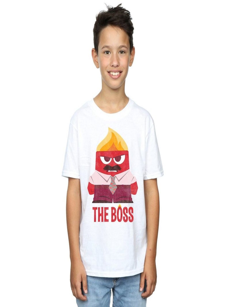 Disney - T-shirt INSIDE OUT ANGER THE BOSS Blanc - Kiabi