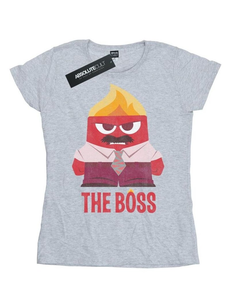 Disney - T-shirt INSIDE OUT ANGER THE BOSS Gris chiné - Kiabi
