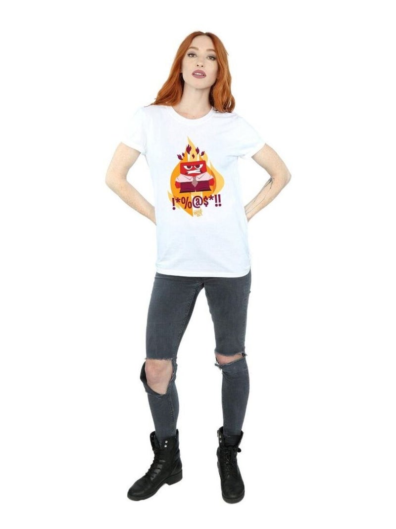 Disney - T-shirt INSIDE OUT FIRED UP Blanc - Kiabi