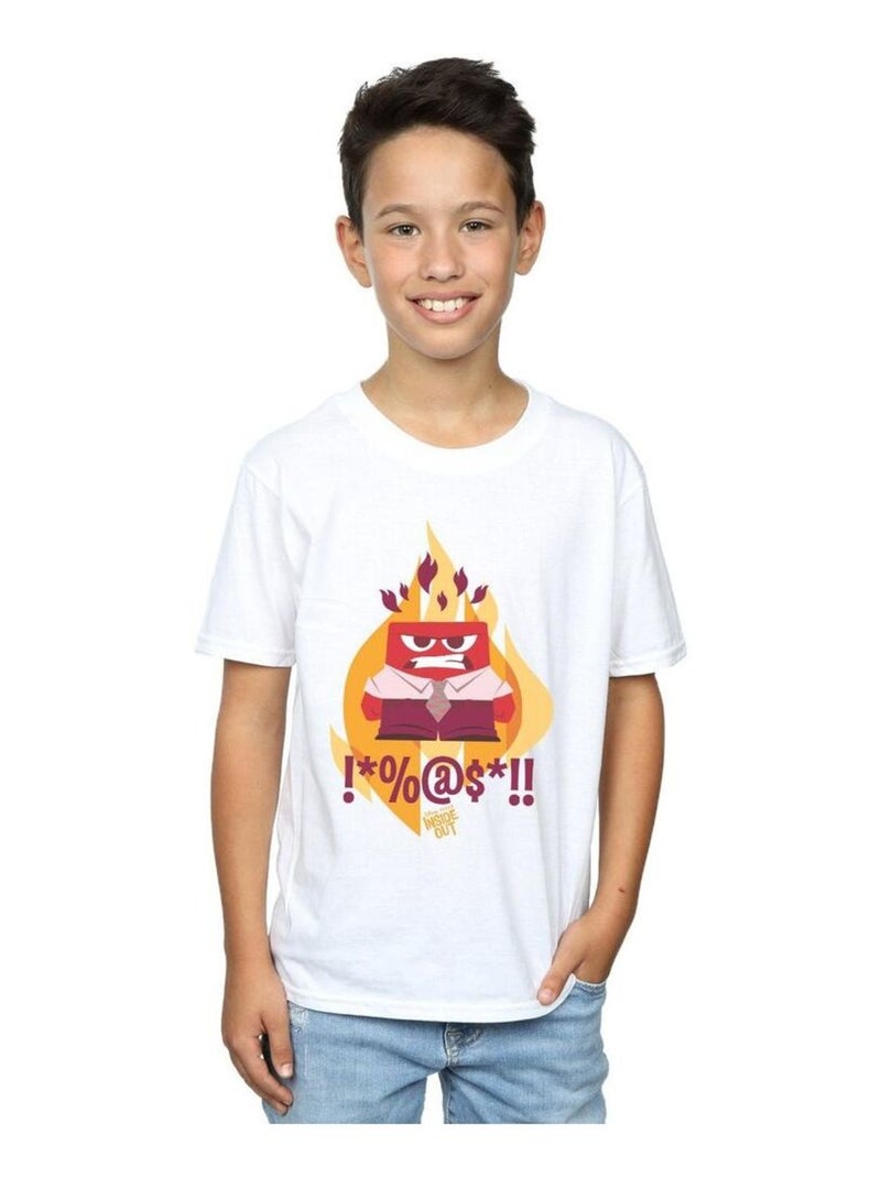 Disney - T-shirt INSIDE OUT FIRED UP Blanc - Kiabi