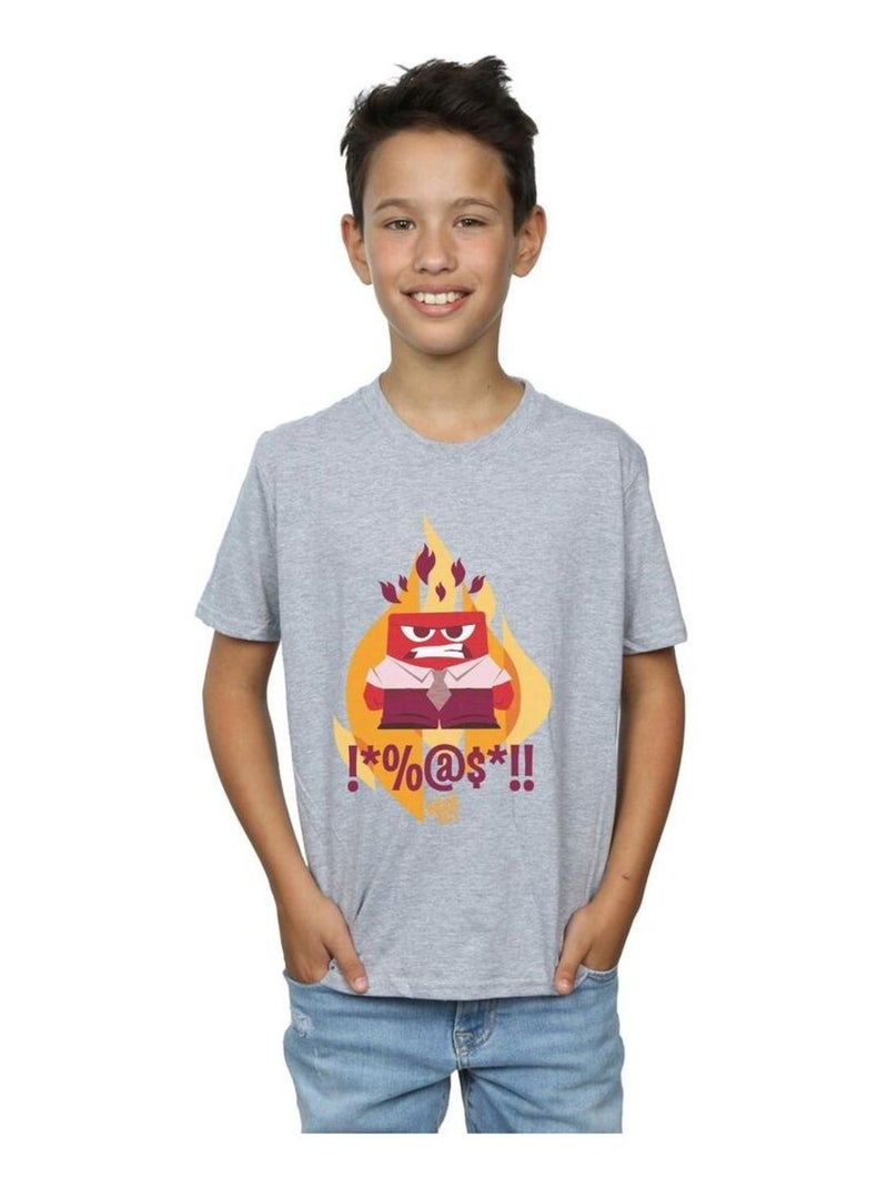 Disney - T-shirt INSIDE OUT FIRED UP Noir - Kiabi