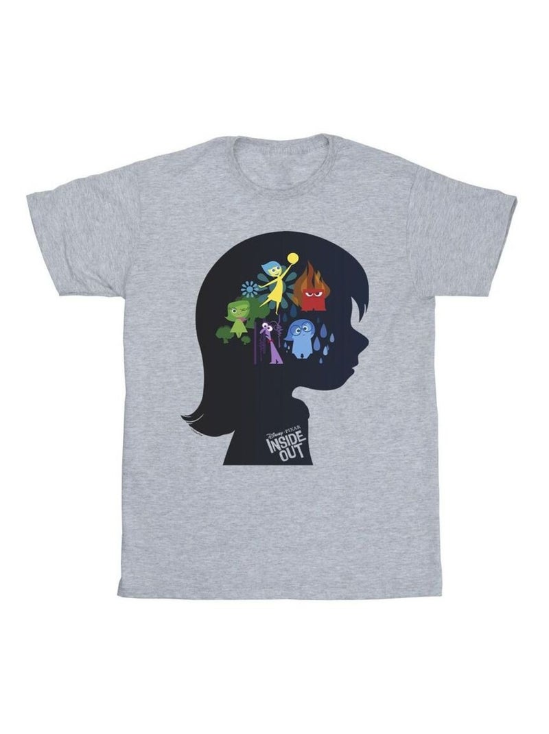 Disney - T-shirt INSIDE OUT Gris chiné - Kiabi