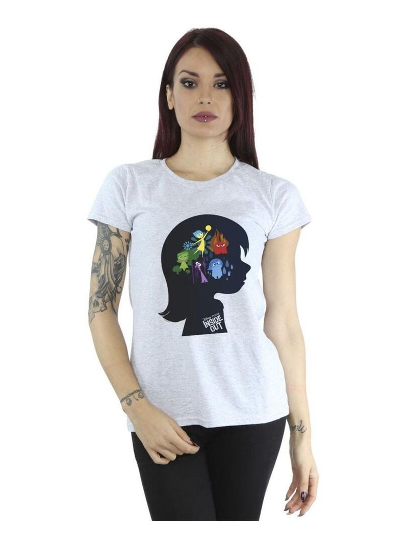 Disney - T-shirt INSIDE OUT Gris chiné - Kiabi