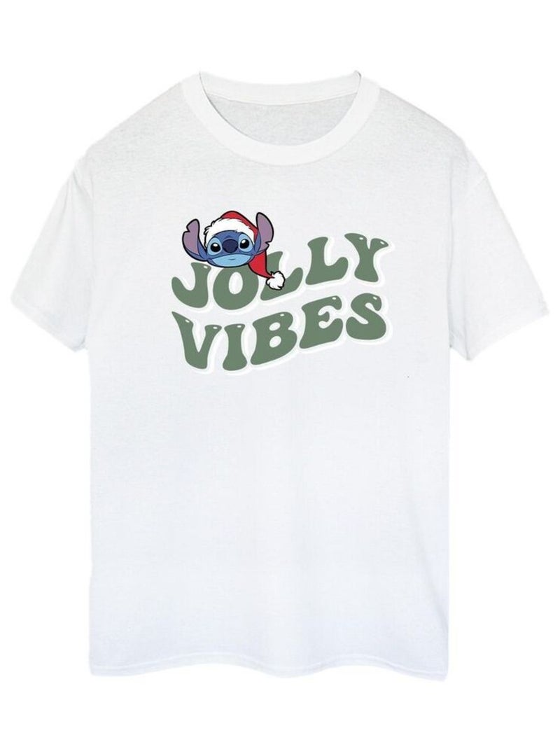Disney - T-shirt JOLLY CHILLING VIBES Blanc - Kiabi