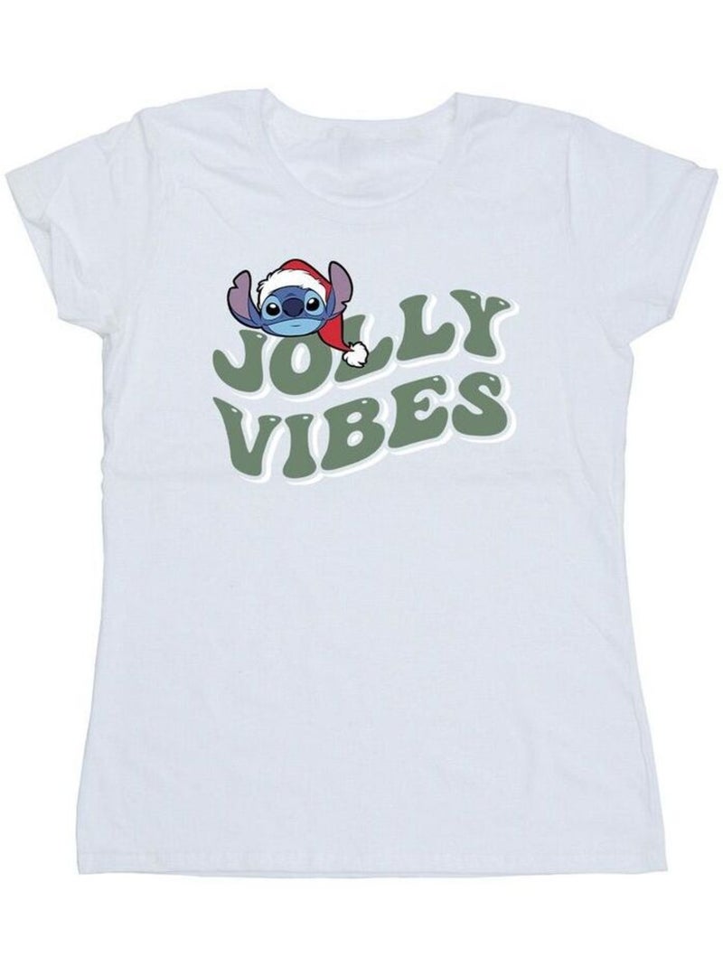 Disney - T-shirt JOLLY CHILLING VIBES Blanc - Kiabi