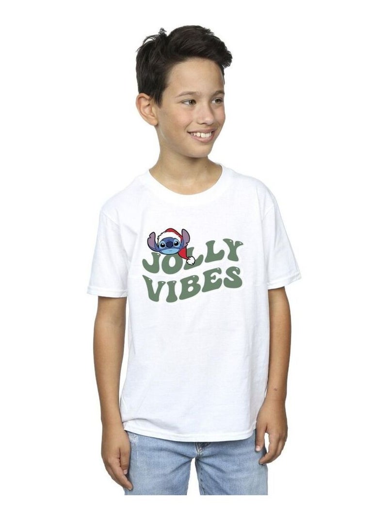 Disney - T-shirt JOLLY CHILLING VIBES Blanc - Kiabi