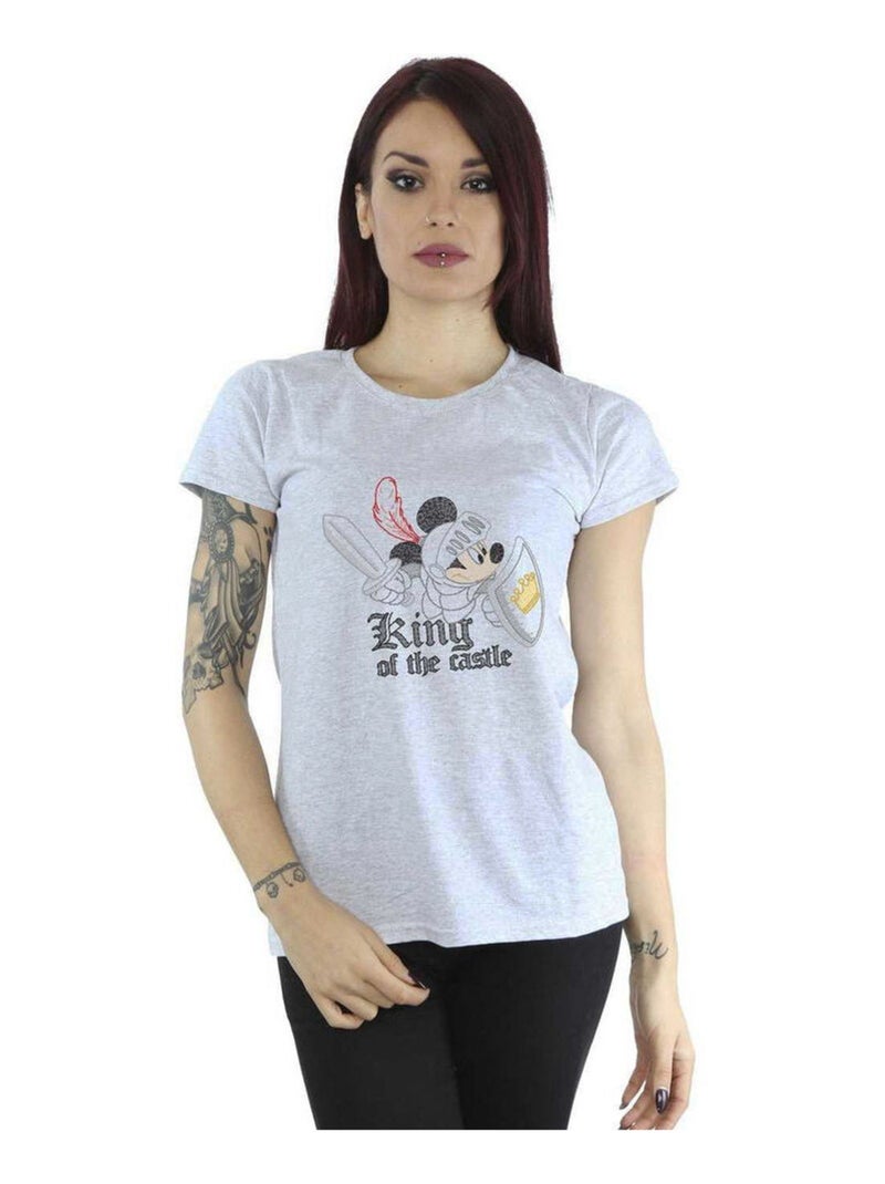 Disney - T-shirt KING OF THE Gris chiné - Kiabi