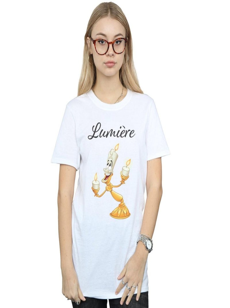 Disney - T-shirt La Belle et la Bête BE OUR GUEST Blanc - Kiabi