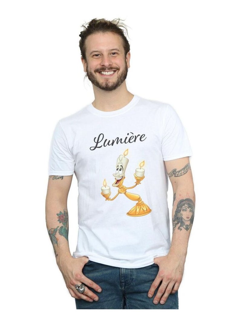 Disney - T-shirt La Belle et la Bête BE OUR GUEST Blanc - Kiabi