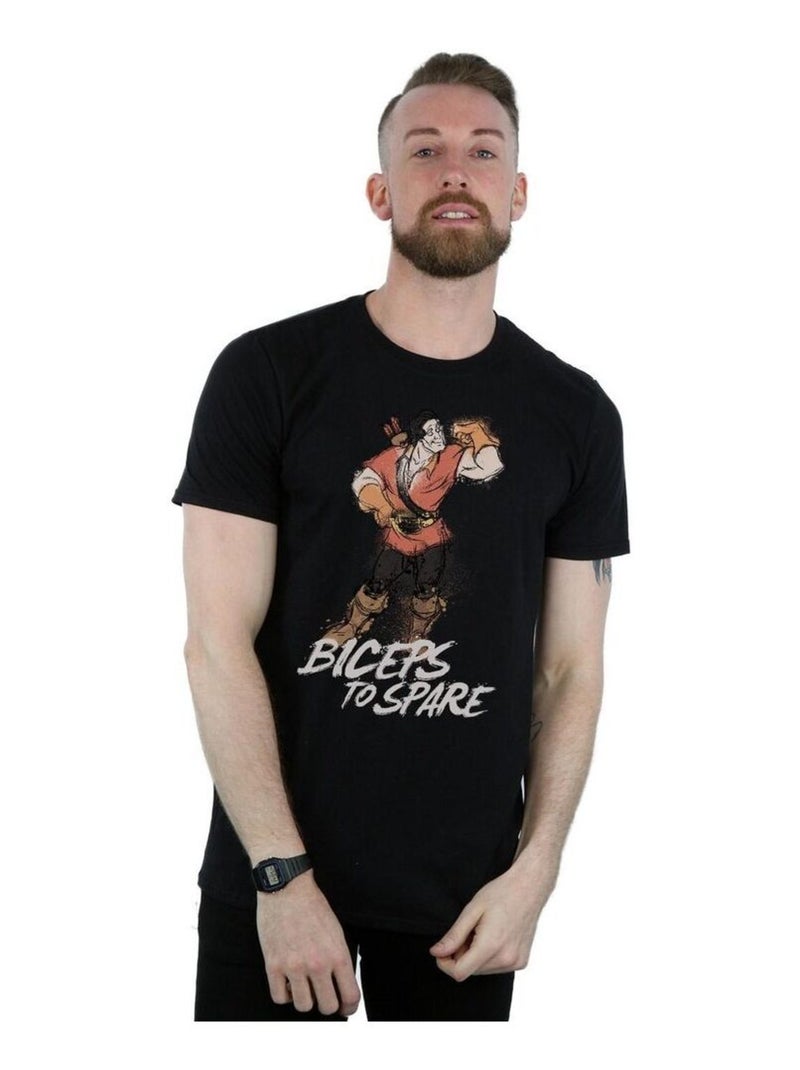 Disney - T-shirt La Belle et la Bête BICEPS TO SPARE Noir - Kiabi