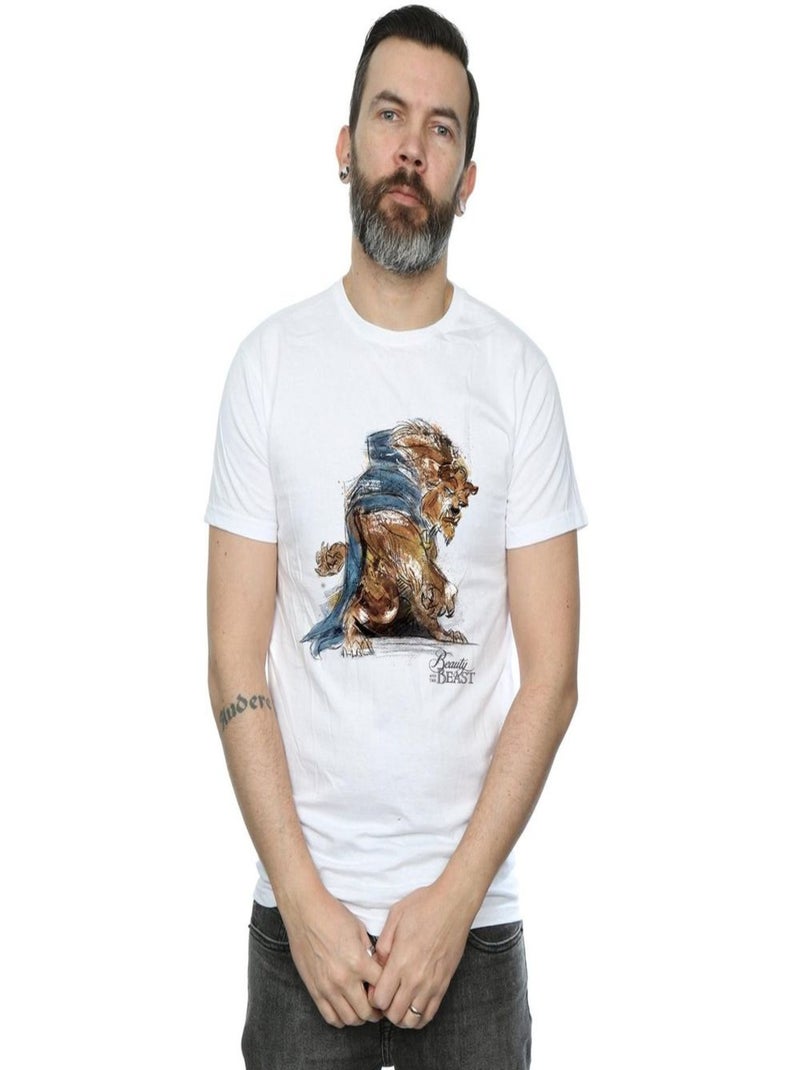 Disney - T-shirt La Belle et la Bête Blanc - Kiabi