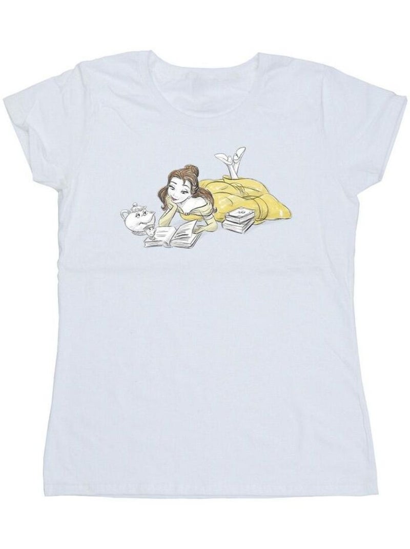 Disney - T-shirt La Belle et la Bête Blanc - Kiabi