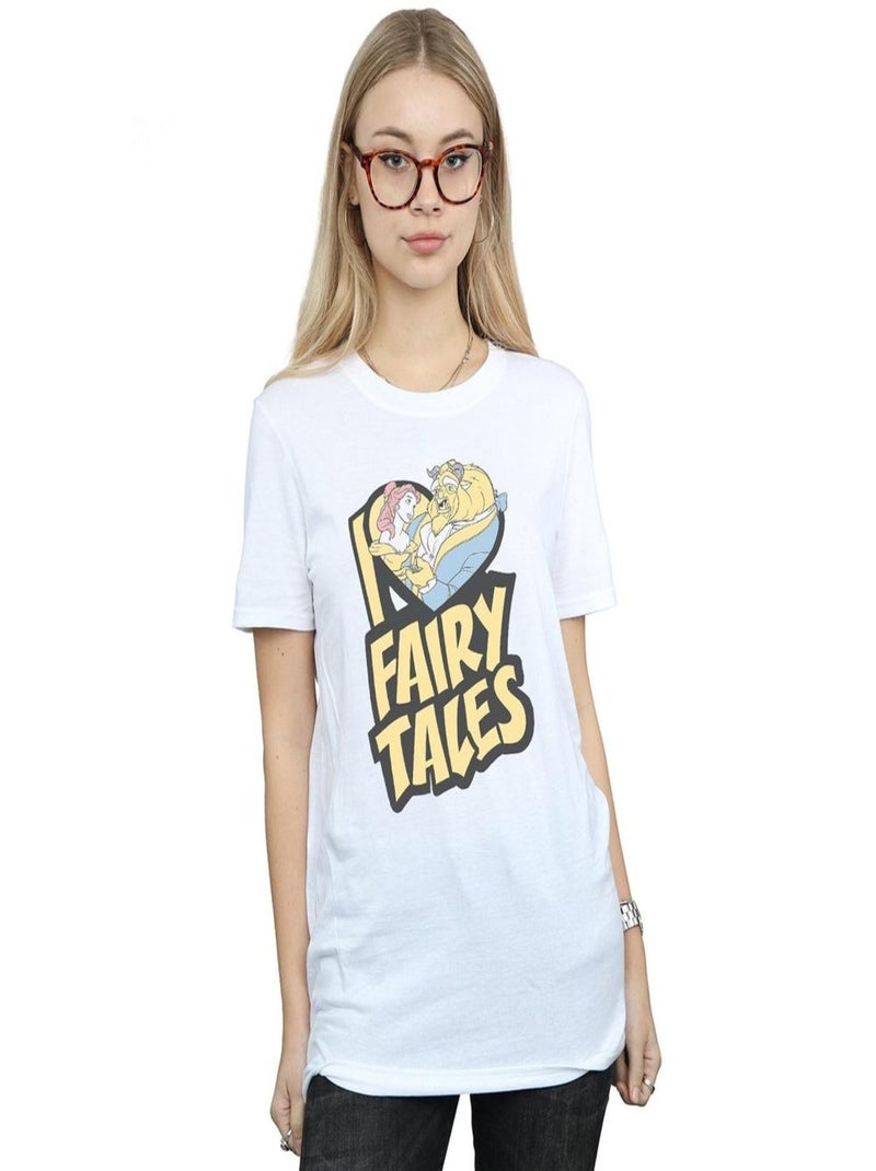 Disney - T-shirt La Belle et la Bête FAIRY TALES Blanc - Kiabi