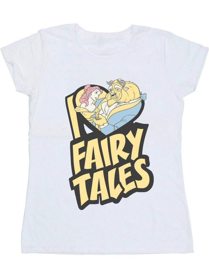 Disney - T-shirt La Belle et la Bête FAIRY TALES Blanc - Kiabi